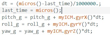 equation for gyrpscope pitch roll, yaw